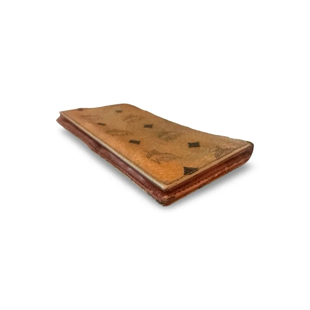 Authentic Vintage MCM Visetos Monogram Long Bifold Leather Wallet – Cognac uni
